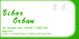 bibor orban business card